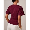 image:imageMakeMeChic Womens Dolman Sleeve T Shirts Cinched Waist Crew Neck Dressy Business Tee TopsBurgundy