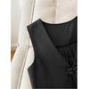 image:imageMakeMeChic Womens Elegant V Neck Vest Tops Sleeveless Mesh Sheer Office Blazer OuterwearBlack