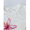 image:imageMakeMeChic Womens Floral T Shirt Crewneck Crop Ruched Cap Sleeve Summer Treedy TopsMulticolor