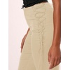 image:imageMakeMeChic Womens Going Out Capri Pants Sexy Y2K Lace Up Capri Pants High Waisted Skinny Stretchy PantsKhaki