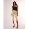 image:imageMakeMeChic Womens Going Out Capri Pants Sexy Y2K Lace Up Capri Pants High Waisted Skinny Stretchy PantsKhaki