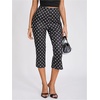 image:imageMakeMeChic Womens Going Out Capri Pants Sexy Y2K Lace Up Capri Pants High Waisted Skinny Stretchy PantsPolka Dots Black