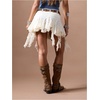 image:imageMakeMeChic Womens Lace Ruffle White Mini Skirt Low Waisted Layered Flowy Y2k Cowgirl SkirtsApricot