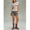 image:imageMakeMeChic Womens Lace T Shirt Y2k Off The Shoulder Letter Print Ruched Short Sleeve Casual TopsApricot