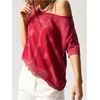 image:imageMakeMeChic Womens Off The Shoulder Tops Y2k Number Print Short Sleeve Casual Going Out T ShirtRed