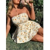 image:imageMakeMeChic Womens Plus Size Floral Layered Rompers Jumpsuits Strapless Tube Top Vacation Going Out OutfitsApricot