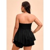 image:imageMakeMeChic Womens Plus Size Floral Layered Rompers Jumpsuits Strapless Tube Top Vacation Going Out OutfitsBlack