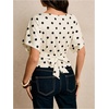 image:imageMakeMeChic Womens Polka Dots Crop Top Dressy Blouse Summer T Shirt Tie Back Dolman Sleeve TopsApricot