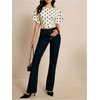 image:imageMakeMeChic Womens Polka Dots Crop Top Dressy Blouse Summer T Shirt Tie Back Dolman Sleeve TopsApricot