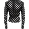 image:imageMakeMeChic Womens Polka Dots Top Mesh Sheer Tops Ruffle Long Sleeve Y2K Party Going Out TopsBlack