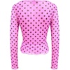 image:imageMakeMeChic Womens Polka Dots Top Mesh Sheer Tops Ruffle Long Sleeve Y2K Party Going Out TopsHot Pink