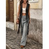 image:imageMakeMeChic Womens Rivet Suede Tassel Sleeveless Vest Jacket Open Front Cowboy Chic Fringe Vest OuterwearBlack