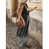image:imageMakeMeChic Womens Rivet Suede Tassel Sleeveless Vest Jacket Open Front Cowboy Chic Fringe Vest OuterwearBlack
