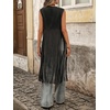 image:imageMakeMeChic Womens Rivet Suede Tassel Sleeveless Vest Jacket Open Front Cowboy Chic Fringe Vest OuterwearBlack