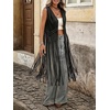 image:imageMakeMeChic Womens Rivet Suede Tassel Sleeveless Vest Jacket Open Front Cowboy Chic Fringe Vest OuterwearBlack