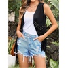image:imageMakeMeChic Womens Rivet Suede Tassel Sleeveless Vest Jacket Open Front Cowboy Chic Fringe Vest OuterwearBlack B