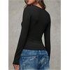 image:imageMakeMeChic Womens Sexy Going Out Tops Long Sleeve Cut Out T Shirt Y2k Fitted Tee TopsBlack