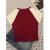 image:imageMakeMeChic Womens Short Sleeve T Shirts Crop Number Crewneck Y2k Casual Summer Jersey TopsRed