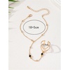 image:imageMakeMeChic Womens Starfish Gold Hand Chain Bracelets Ring Bracelet Charm JewelryBlack