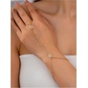 image:imageMakeMeChic Womens Starfish Gold Hand Chain Bracelets Ring Bracelet Charm JewelryFlower Gold