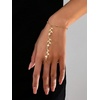 image:imageMakeMeChic Womens Starfish Gold Hand Chain Bracelets Ring Bracelet Charm JewelryGold