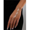 image:imageMakeMeChic Womens Starfish Gold Hand Chain Bracelets Ring Bracelet Charm JewelrySilver