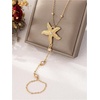 image:imageMakeMeChic Womens Starfish Gold Hand Chain Bracelets Ring Bracelet Charm JewelrySolid Gold