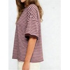 image:imageMakeMeChic Womens Striped Crew Neck T Shirt Short Sleeve Summer Basic TopsPink
