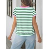 image:imageMakeMeChic Womens Summer Short Sleeve Striped Shirt Crewneck Fashion Colourful Shirts Going Out Clothes Basic BlousesMulticolor