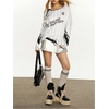 image:imageMakeMeChic Womens Y2K Striped Tee Shirt Cold Shoulder Crew Neck Long Sleeve Retro Jersey TopsMulticolor