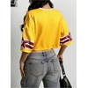 image:imageMakeMeChic Womens Y2k Mesh Crop Tops 67 Number V Neck Half Sleeve Jersey Shirt StreetwearYellow