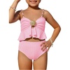 image:imageMakeMeChic Toddler Girls Two Piece Swimsuit Seashell Ruffle Textured Beach Bikini SetPink Seashell