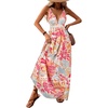 image:imageMakeMeChic Womens Boho Maxi Dress Summer Luau Outfits Beach Wedding Guest Backless Sundress Flowy Resort WearYellow Floral