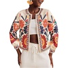 image:imageMakeMeChic Womens Boho Tops Floral Jacket Long Sleeve Open Front Vacation Coat OuterwearApricot