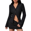 image:imageMakeMeChic Womens Button Down Bell Sleeve Tops Collared Blouse Office Work Shirts Business Casual OutfitsBlack