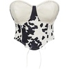 image:imageMakeMeChic Womens Cowgirl Outfits Cow Print Top Summer Leather Backless Crop Corset TopsApricot