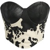 image:imageMakeMeChic Womens Cowgirl Outfits Cow Print Top Summer Leather Backless Crop Corset TopsBlack