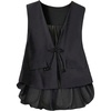 image:imageMakeMeChic Womens Elegant V Neck Vest Tops Sleeveless Mesh Sheer Office Blazer OuterwearBlack