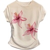 image:imageMakeMeChic Womens Floral T Shirt Crewneck Crop Ruched Cap Sleeve Summer Treedy TopsMulticolor