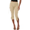 image:imageMakeMeChic Womens Going Out Capri Pants Sexy Y2K Lace Up Capri Pants High Waisted Skinny Stretchy PantsKhaki