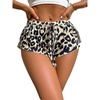 image:imageMakeMeChic Womens Pajama Bottoms Floral Print Tie Front Micro Short Side Slit Summer Lounge ShortsBrown B