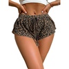 image:imageMakeMeChic Womens Pajama Bottoms Floral Print Tie Front Micro Short Side Slit Summer Lounge ShortsBrown a