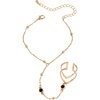 image:imageMakeMeChic Womens Starfish Gold Hand Chain Bracelets Ring Bracelet Charm JewelryBlack
