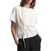 image:imageMakeMeChic Womens Tie Front Tops Short Sleeve Summer T Shirt Tops Crewneck Crop TeesWhite