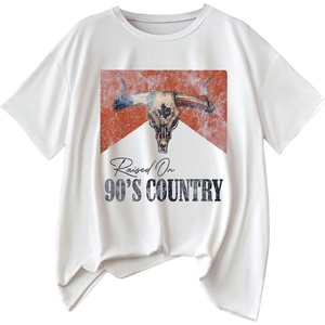image:imageMAKEMECHIC Womens Western Graphic Tees Vintage Tops Summer Cute T Shirt Crew Neck Short Sleeve Cowgirl TopsWhite