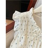 image:imageMAKEMECHIC Womens Ruffle Blouse Shirt Cherry Print Pleated Sleeveless Tie Summer Cute TopsMulticolor