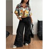 image:imageMAKEMECHIC Womens Y2k Shirt Tops Summer Button Down Shirt Crop Graphic Tees Crollared Shirt StreetwearMulticolor