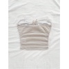 image:imageMakeMeChic Womens Bandeau Strapless Tube Top Backless Ruched Summer Sexy Cute Going Out TopsStriped Apricot