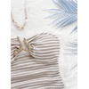 image:imageMakeMeChic Womens Bandeau Strapless Tube Top Backless Ruched Summer Sexy Cute Going Out TopsStriped Apricot