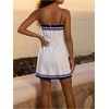 image:imageMakeMeChic Womens Boho Cami Dress Spaghetti Strap Floral Tropical Summer Vacation Mini DressesBlue White
